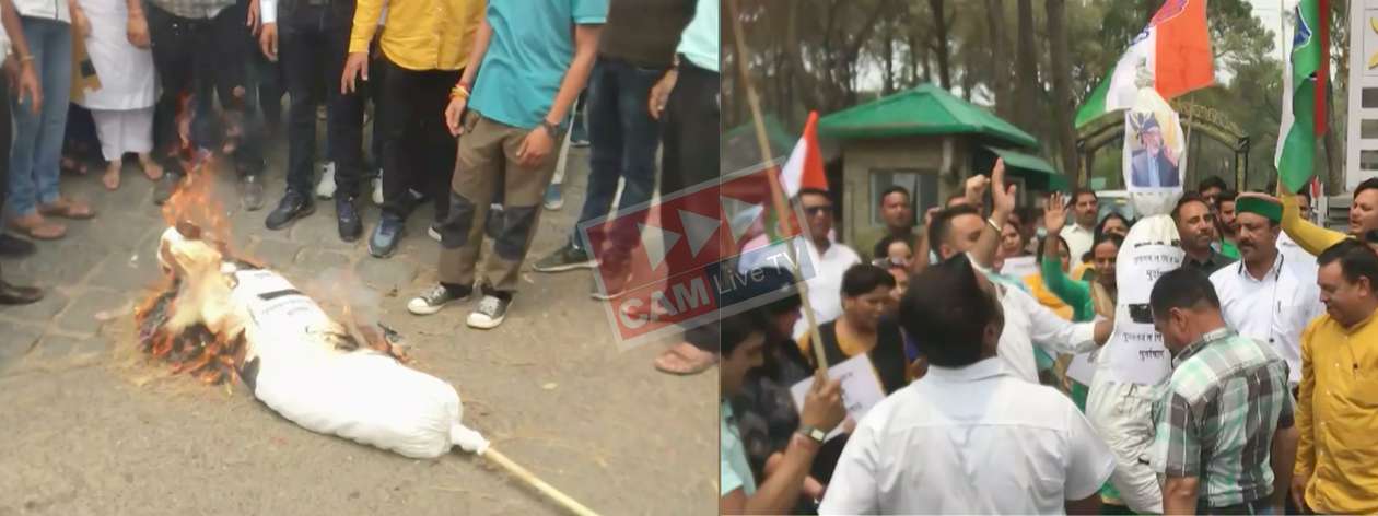 Congress Protests Khalistan Provocation In Himachal; Burns Effigy Of Gurpatwant Pannu